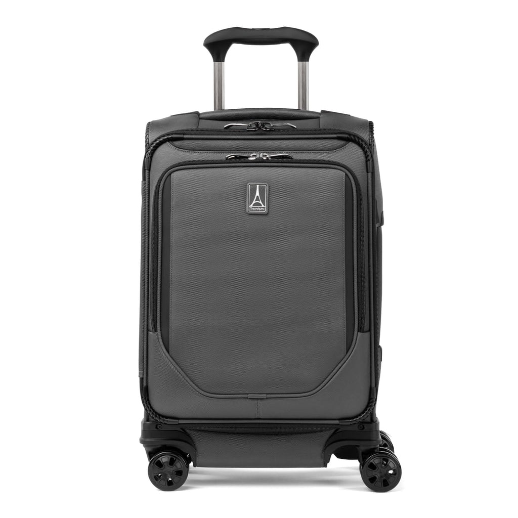Travelpro Crew Classic Lightweight Softside Expandable Carry on Luggage, 8 Wheel Spinner Suitcase, Men and Women, Compact Carry On 20-Inch, Titanium Grey