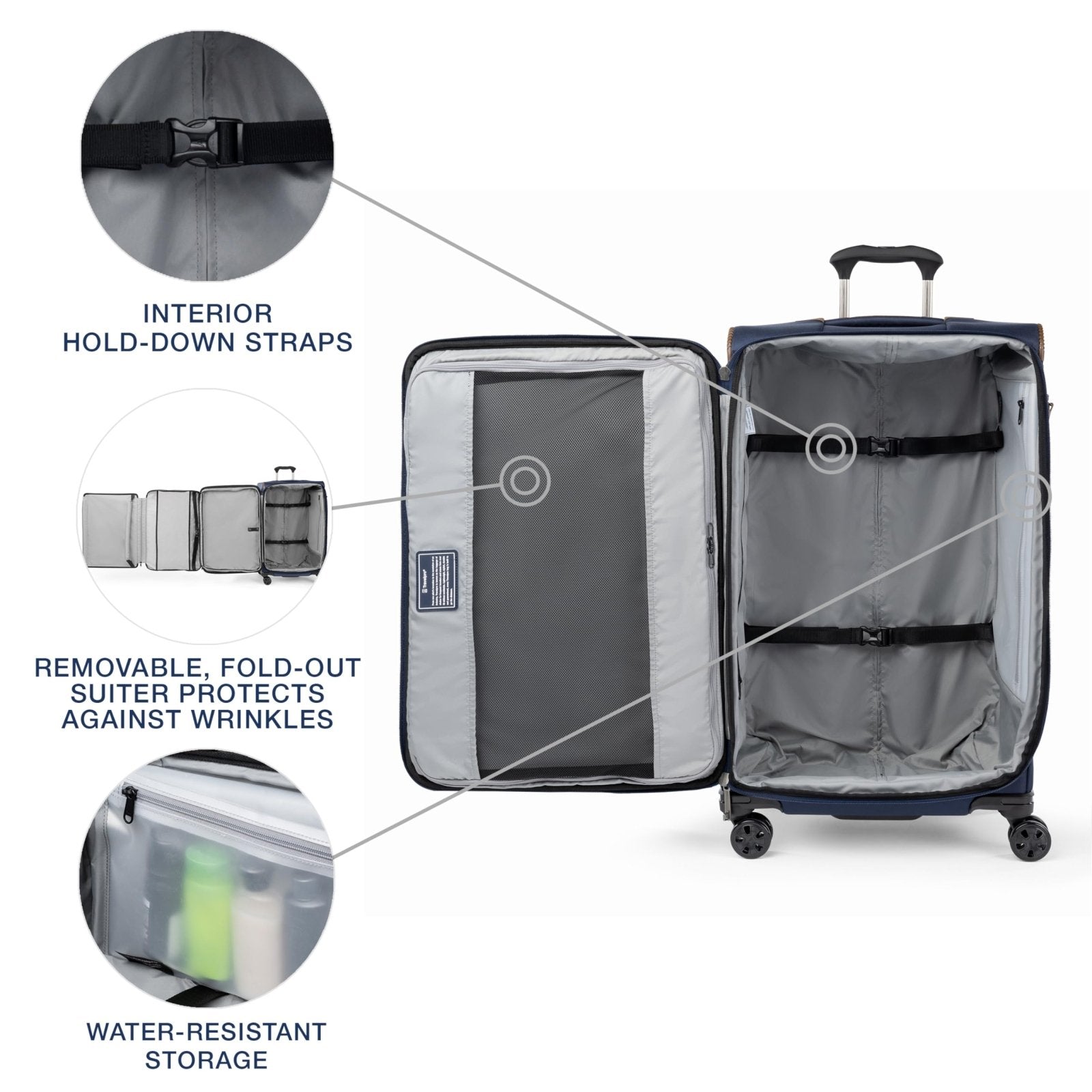 Travelpro Crew Classic Lightweight Softside Expandable Checked Luggage, 8 Wheel Spinner Suitcase, TSA Lock, Men and Women, Checked Large 29 - Inch, Patriot Blue