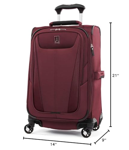 Travelpro Maxlite 5 Softside 2pc Set Expandable Carry On Luggage with 4 Spinner Wheels/Soft Underseat Tote, Lightweight Suitcase, Men and Women, Burgundy