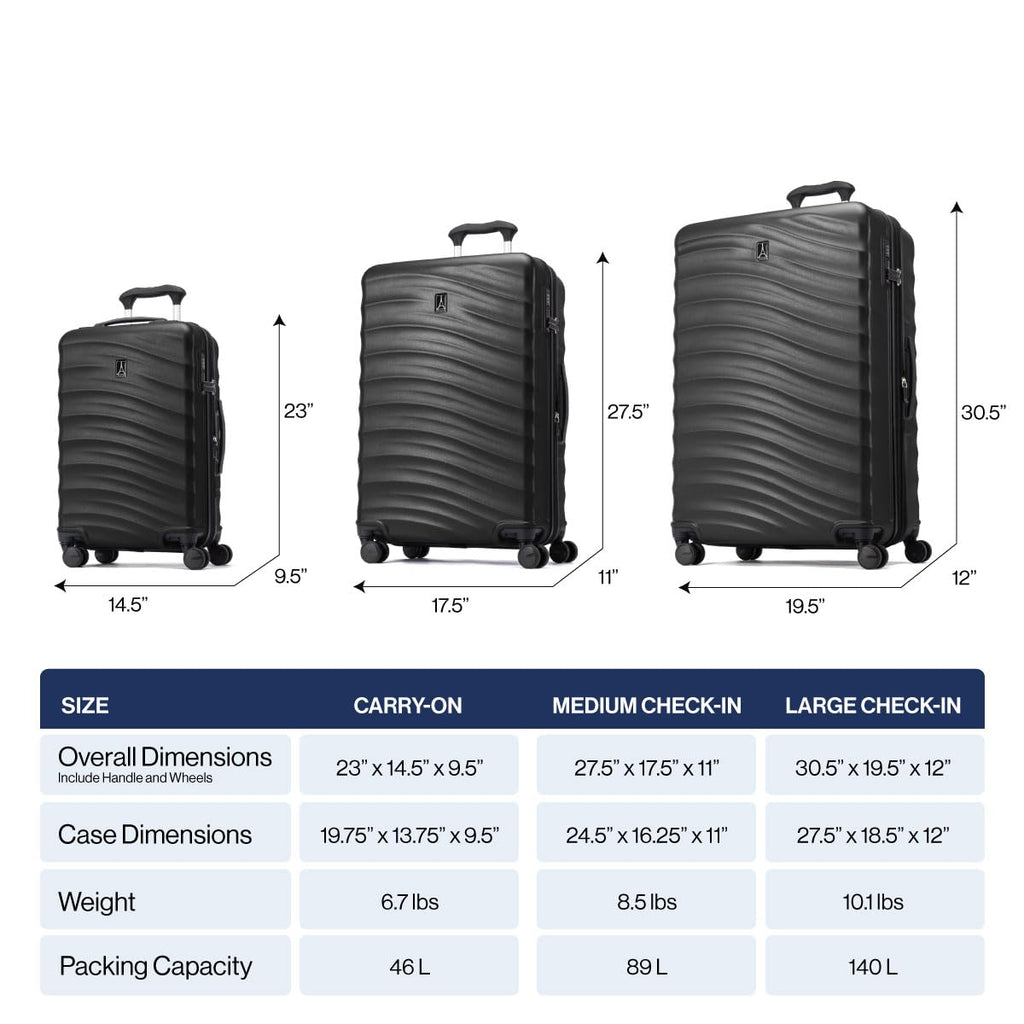 Travelpro Maxlite Air V2 Hardside Expandable Luggage, 8 Spinner Wheels, Lightweight Hard Shell, TSA lock, Shadow Grey, 3 - Piece Set (20/25/28)