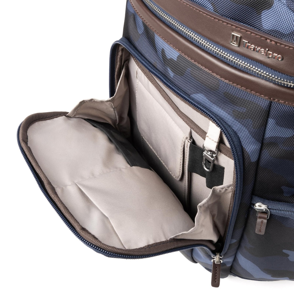 Travelpro Platinum Elite Business Laptop Travel Backpack, Fits up to 16 Inch Laptop, Water Resistant, Men and Women, Navy Camouflage