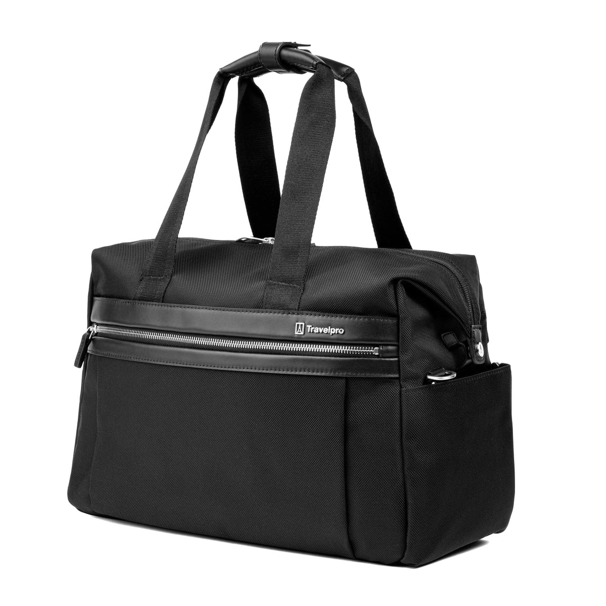 Travelpro Platinum Elite Carry on Soft Travel Underseat Tote Bag, Weekender, Overnight, Men and Women, Black, 16.5 Inch