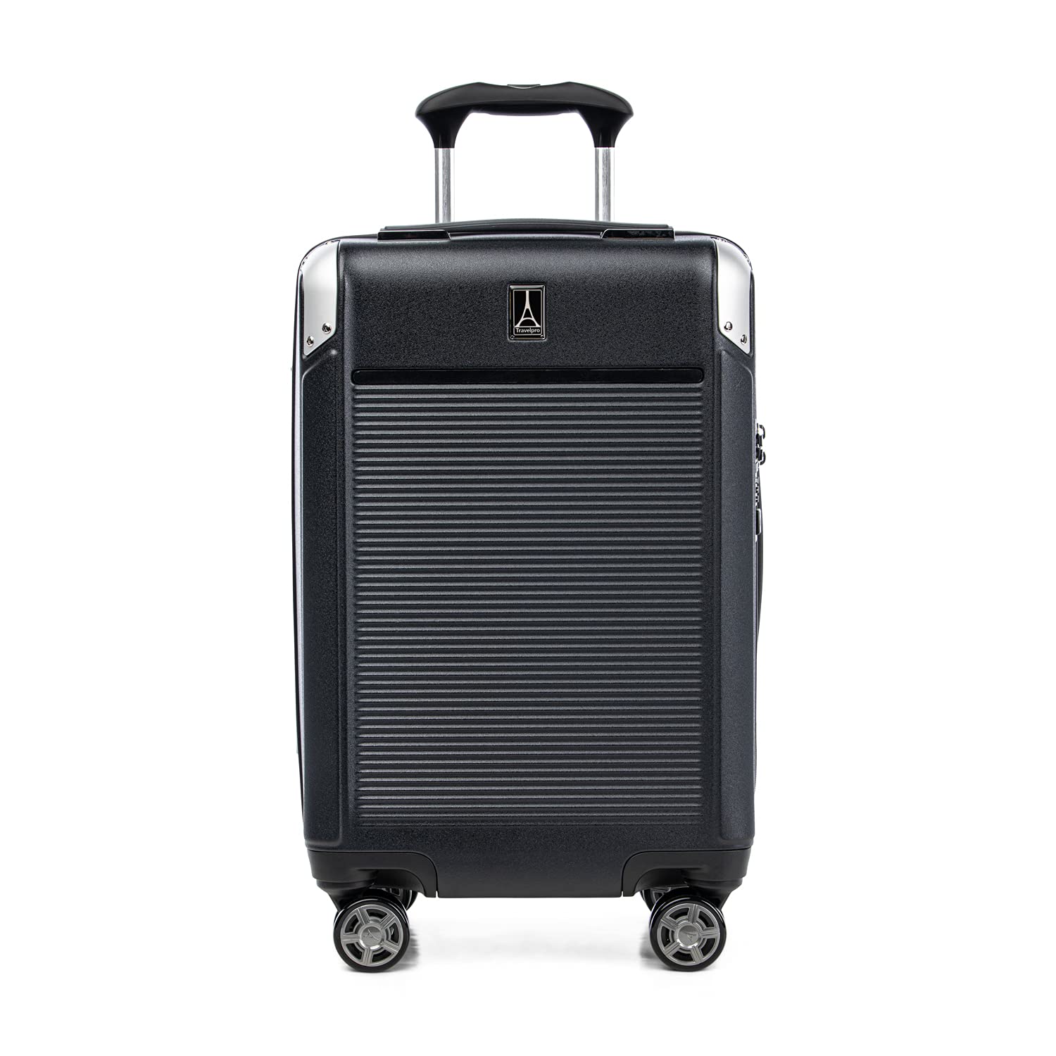 Travelpro Platinum Elite Hardside Expandable Carry on Luggage, 8 Wheel Spinner, TSA Lock, Hard Shell Polycarbonate Suitcase, Shadow Black, Carry on 21-Inch