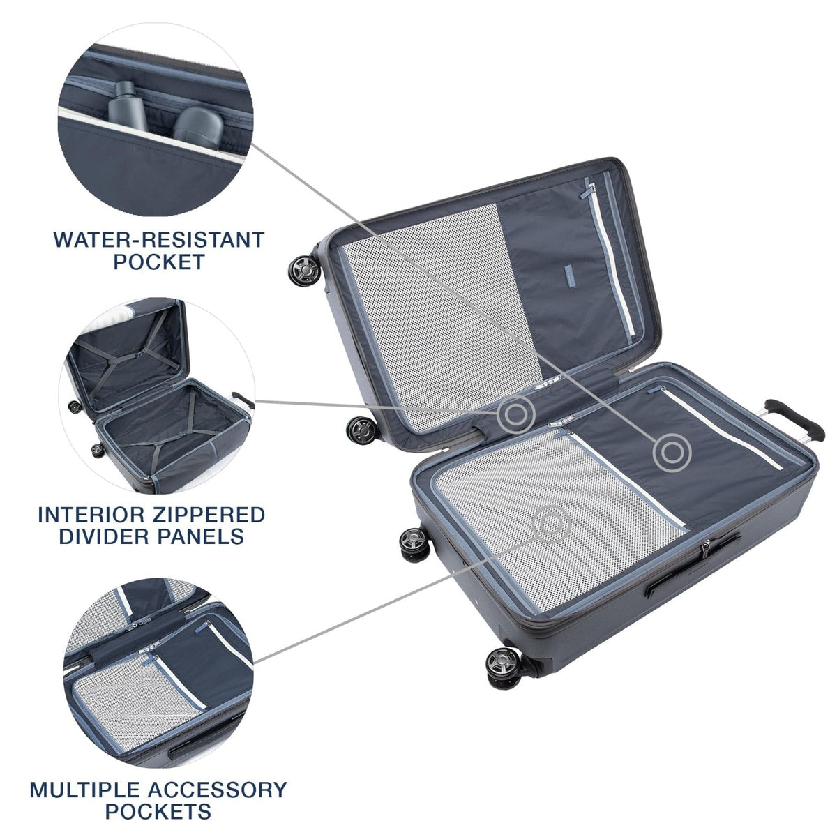 Travelpro Platinum Elite Hardside Expandable Checked Luggage, 8 Wheel Spinner, TSA Lock, Hard Shell Polycarbonate Suitcase, Vintage Grey, Checked Large 28 - Inch