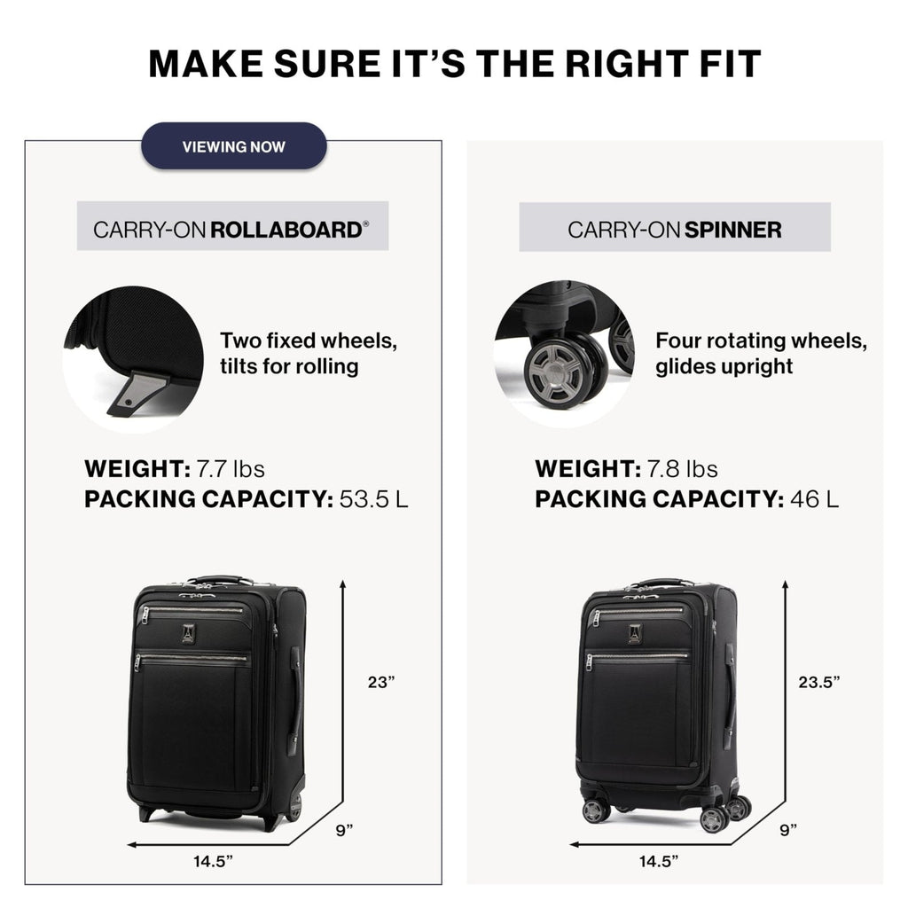 Travelpro Platinum Elite Softside Expandable Carry on Luggage, 2 Wheel Upright Suitcase, USB Port, Men and Women, True Navy, Carry On 22 - Inch
