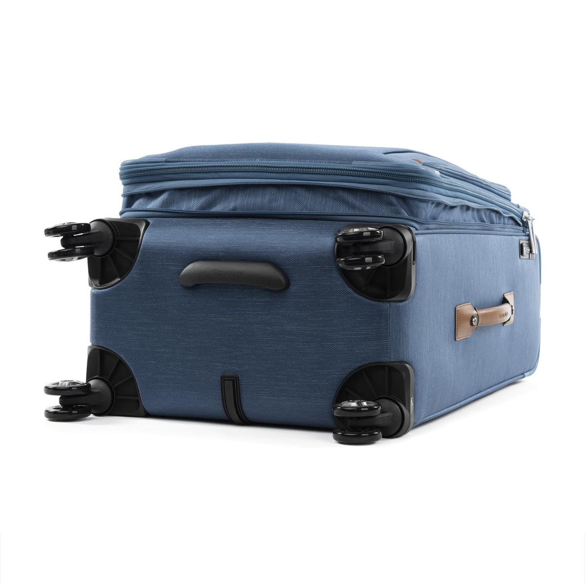 Travelpro Platinum Elite Softside Expandable Checked Luggage, 8 Wheel Spinner Suitcase, TSA Lock, Men and Women, Coastal Blue, Checked Medium 25 - Inch