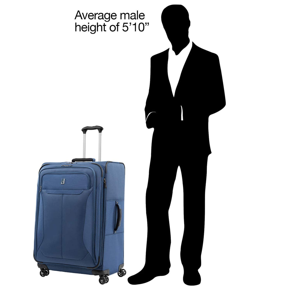 Travelpro Tourlite Softside 29" Expandable Luggage with 4 Spinner Wheels, Lightweight Suitcase, Checked Large, Blue