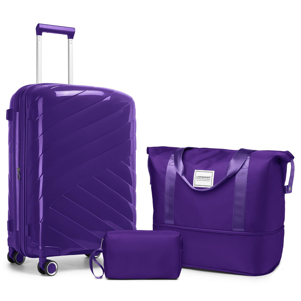 TRIPLAYER Carry On Luggage 22x14x9 Airline Approved, 20 Inch Expandable Hardshell Luggage Carry-on Suitcases with Spinner Wheels, Carry On Suitcase Set for Women (PURPLE)