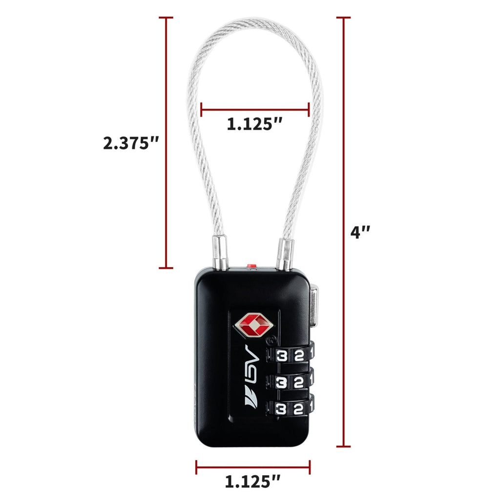 TSA Accepted Luggage Travel Lock, Set - Your - Own Combination Lock for School Gym Locker, Luggage Suitcase Baggage Locks, Filing Cabinets, Toolbox, Case (Black, 2 Pack)