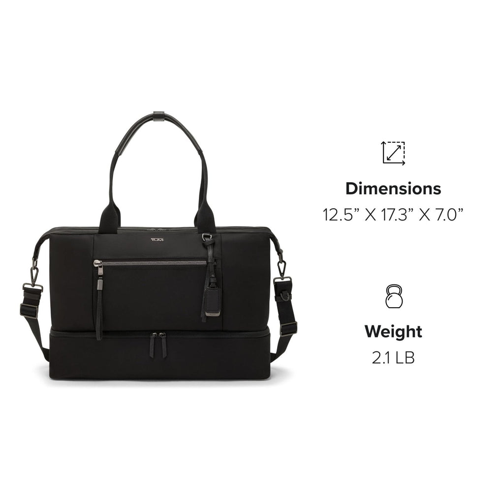 TUMI - Voyageur Contine Weekender - Travel Weekend Bag for Women - Holds Up to 14" Laptop - Multiple Compartment & Pockets - Black & Gunmetal Hardware