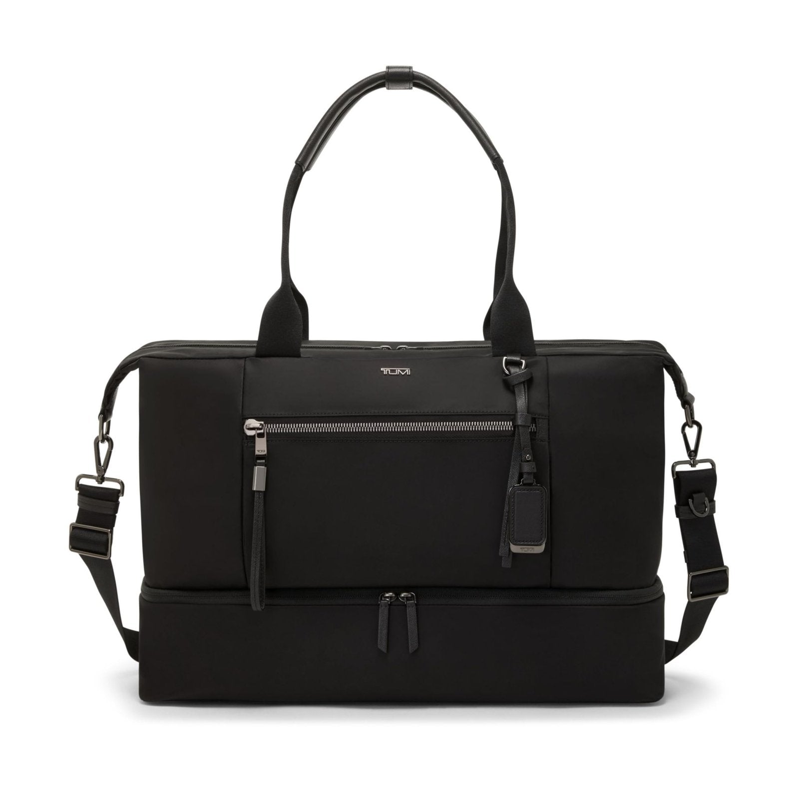 TUMI - Voyageur Contine Weekender - Travel Weekend Bag for Women - Holds Up to 14" Laptop - Multiple Compartment & Pockets - Black & Gunmetal Hardware