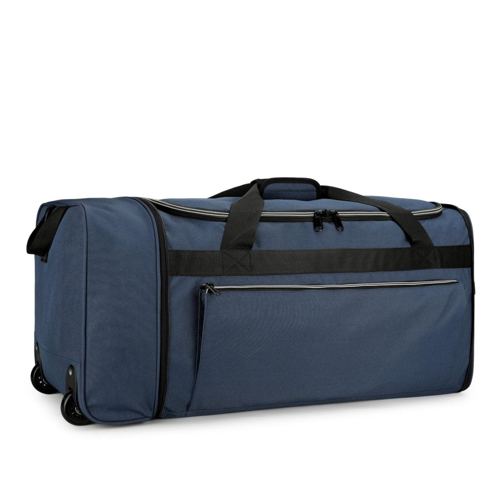 Uarition 80L Foldable Rolling Duffle Bag with Wheels, 28” Large Duffle Bag for Travel, Carry On Luggage Duffel Bag for Traveling/Camping/Moving, Water Resistant, Blue