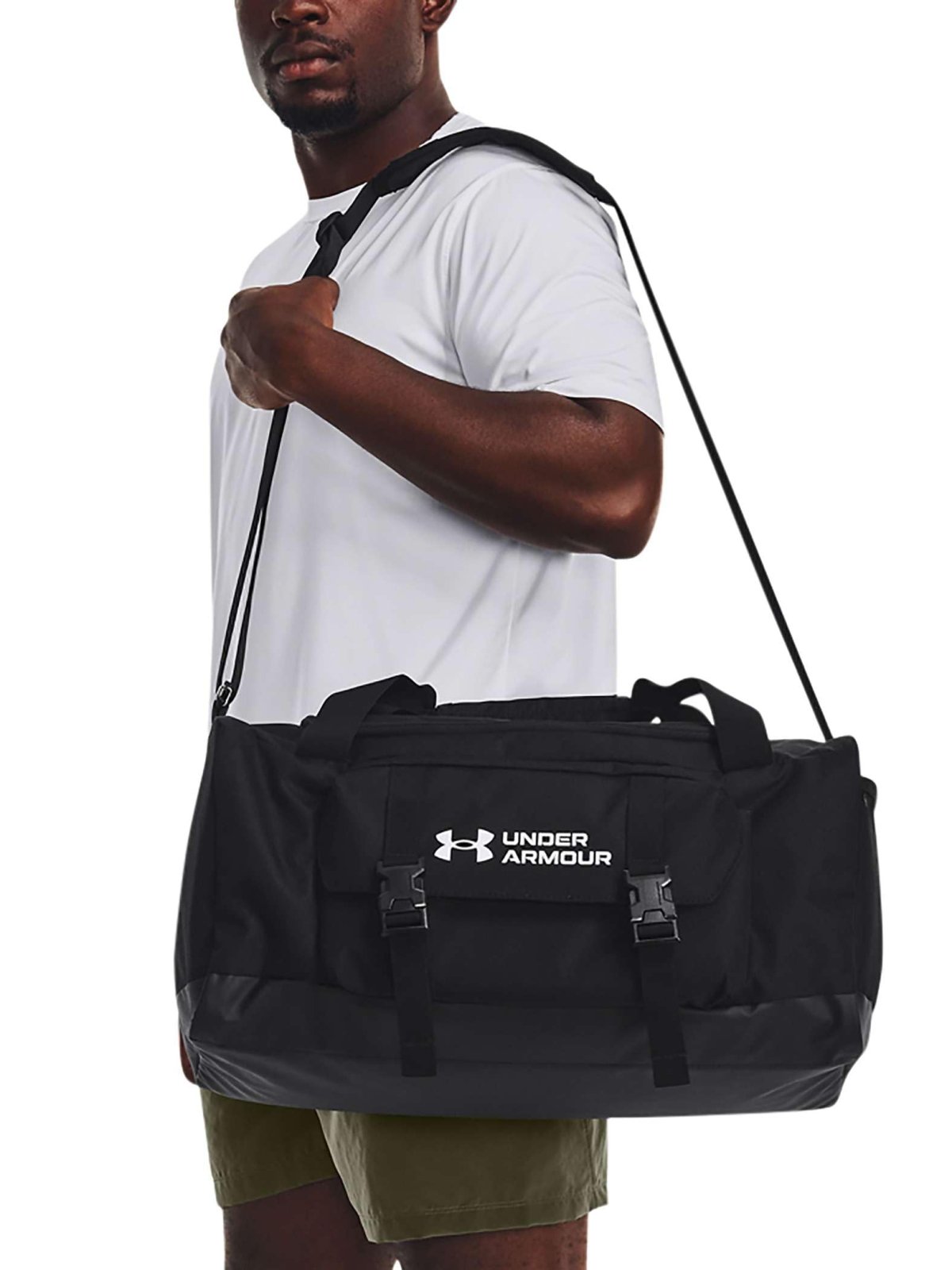 Under Armour UA Gametime Duffle SM Unisex Sports Bag, Black/White, One Size, Black/White, Tek Beden, Training
