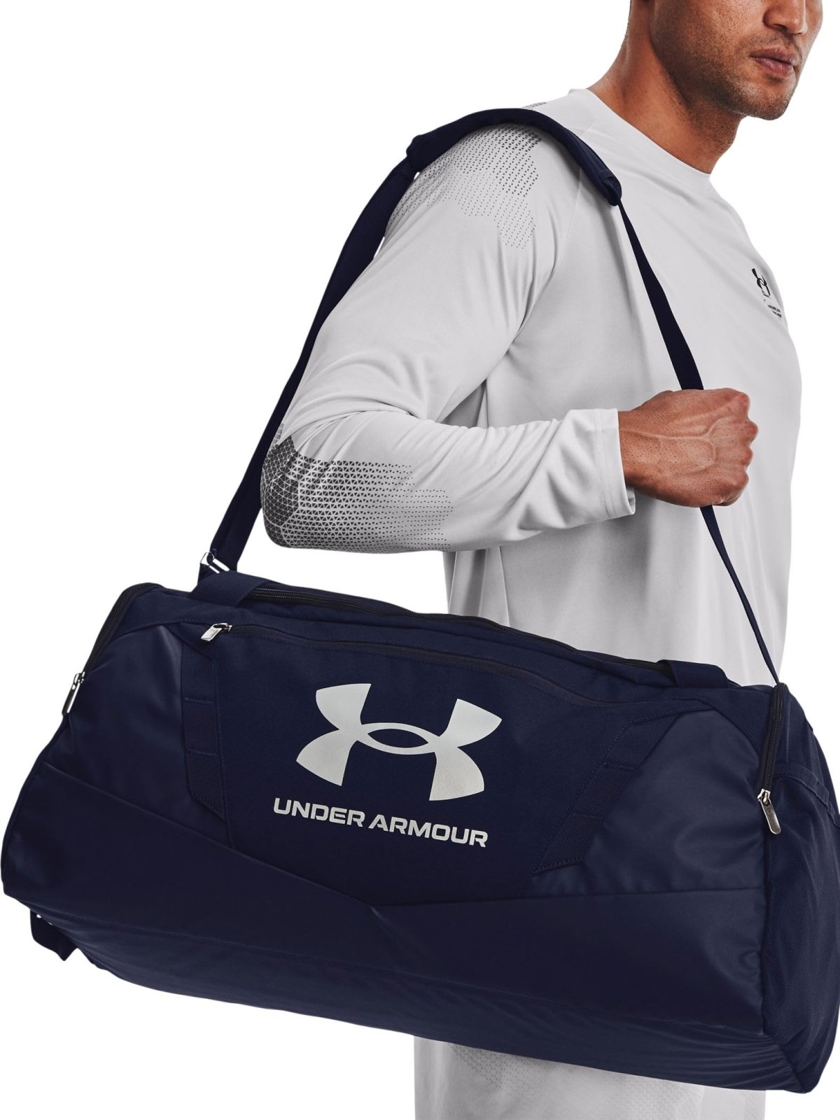 Under Armour Unisex - Adult Undeniable 5.0 Duffle, Midnight Navy (410)/Metallic Silver, Medium