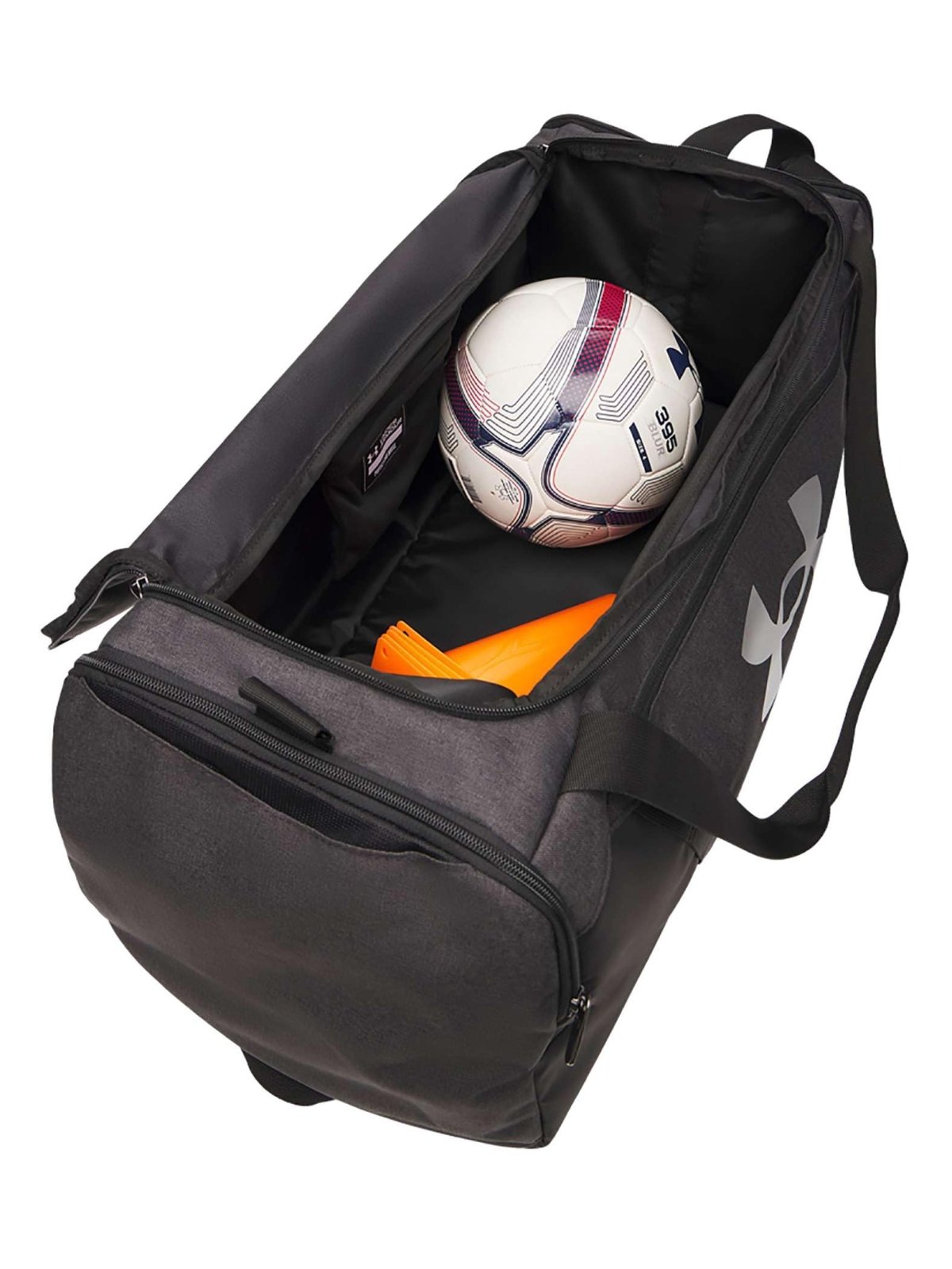 Under Armour Unisex Undeniable 5.0 Duffle, (011) Black Medium Heather/Black/Metallic Silver, Medium