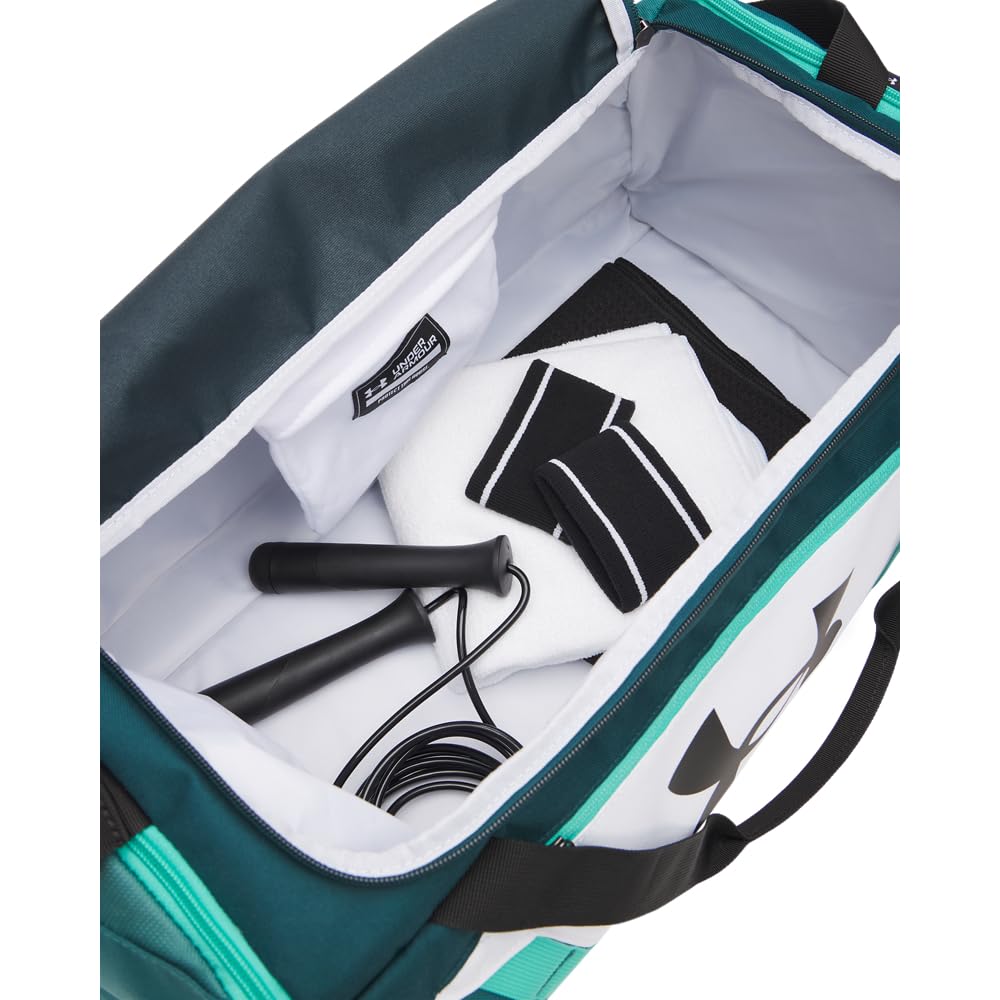 Under Armour Unisex Undeniable 5.0 Duffle, (100) White/Arden Green/Black, Small