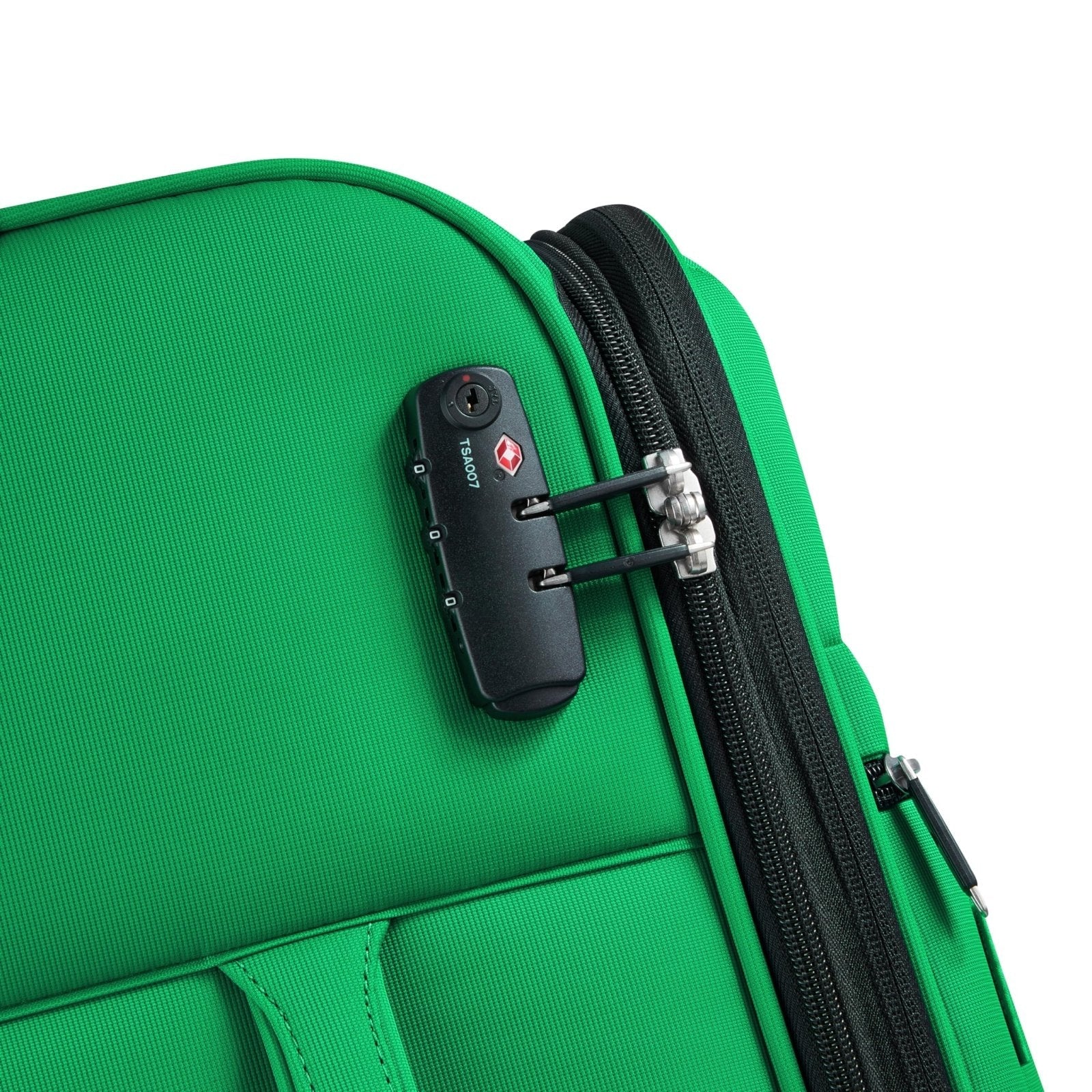United Colors of Benetton Color Block Softside Expandable Luggage with Spinner Wheels, Green, Carry - On 19 Inch