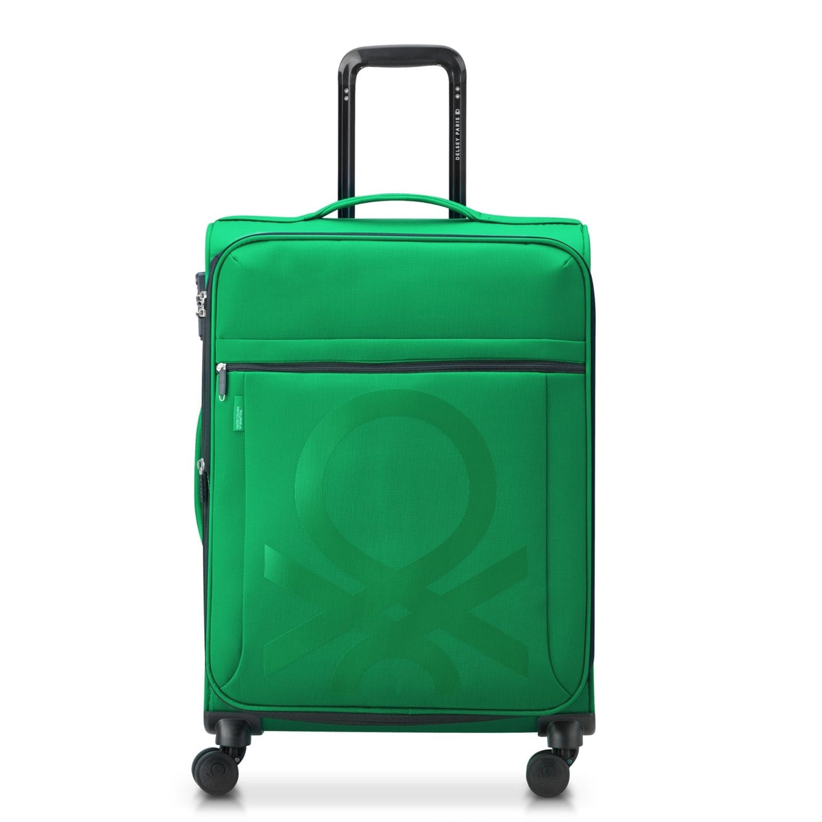 United Colors of Benetton Color Block Softside Expandable Luggage with Spinner Wheels, Green, Carry-On 19 Inch