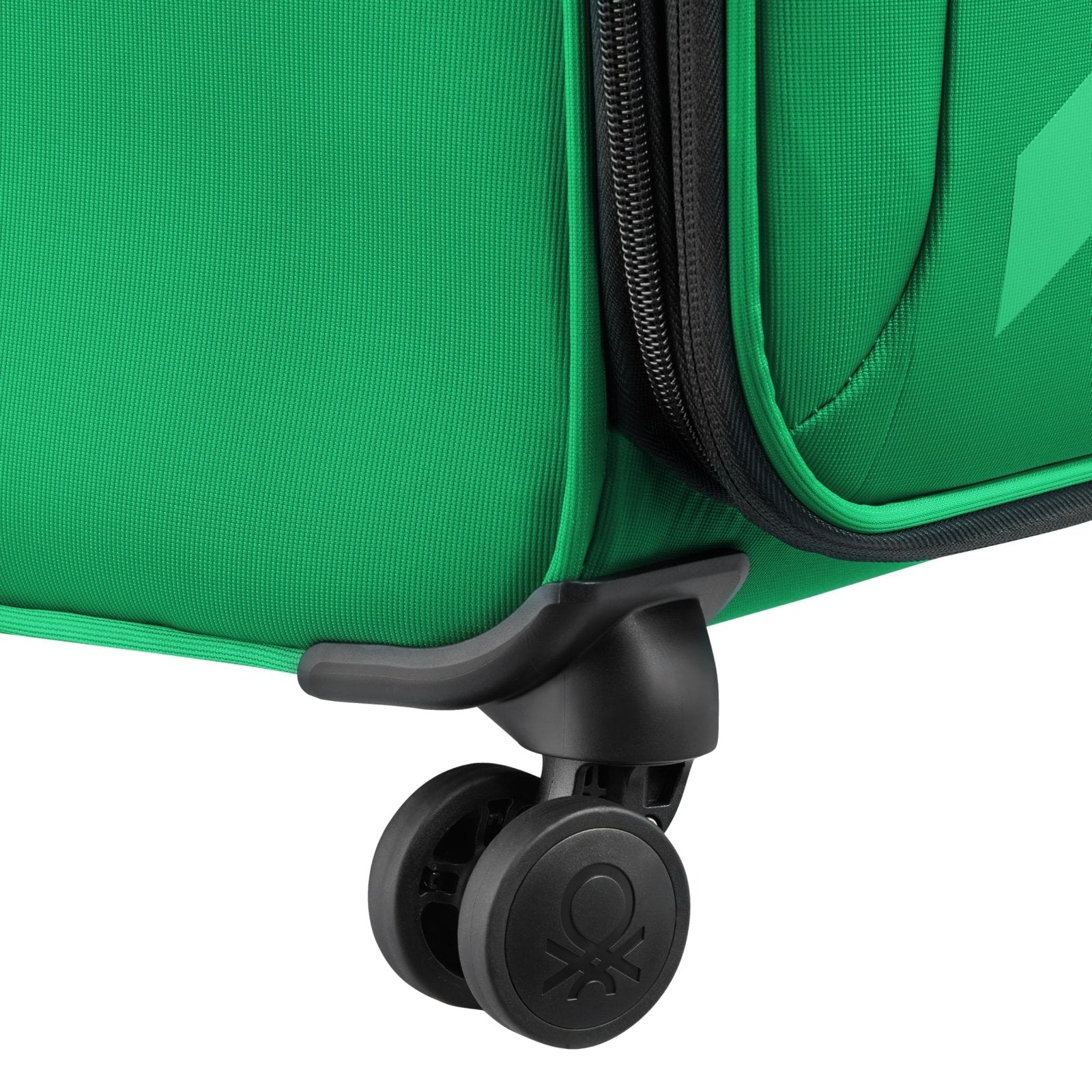 United Colors of Benetton Color Block Softside Expandable Luggage with Spinner Wheels, Green, Carry - On 19 Inch