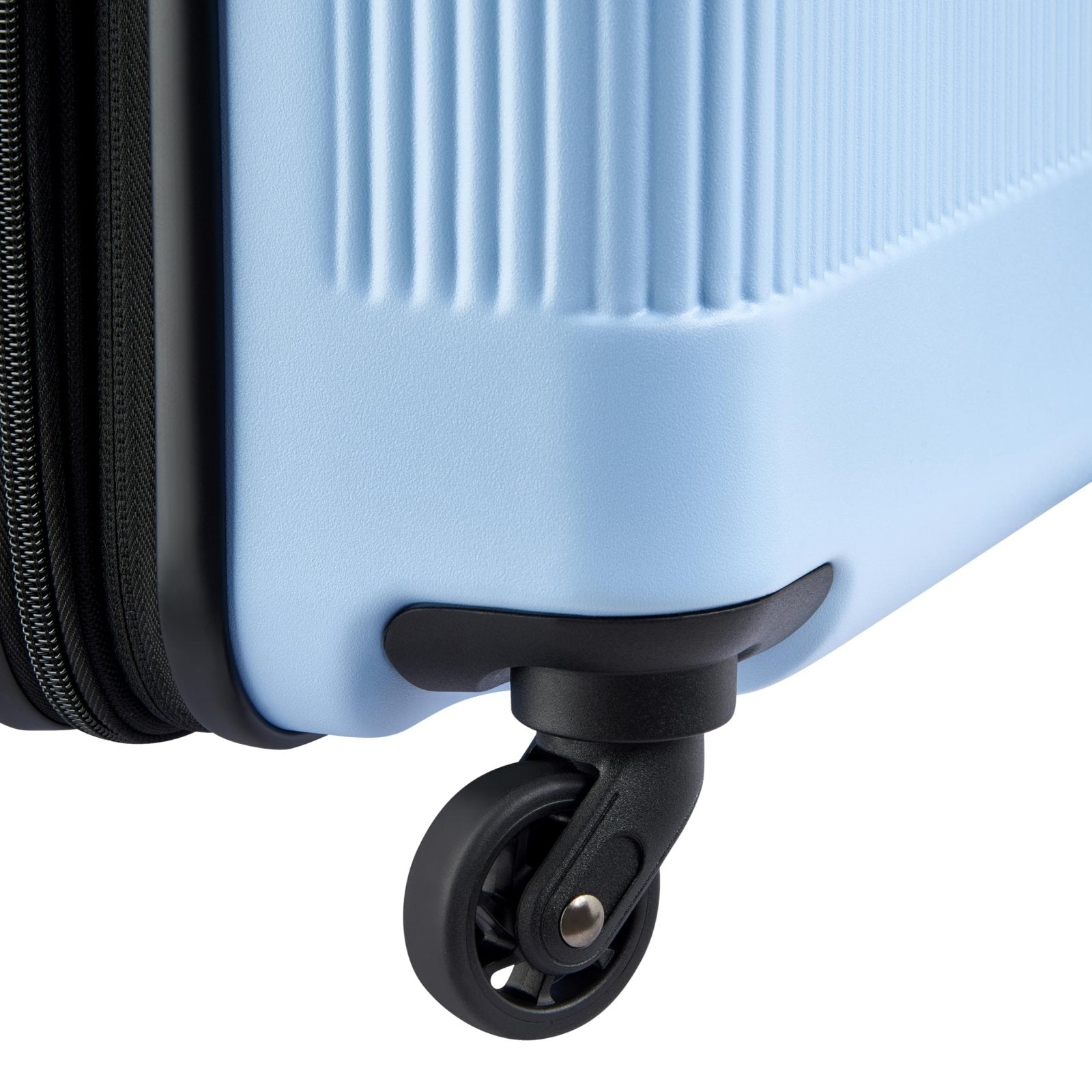United Colors of Benetton Ribbed Hardside Expandable Luggage with Spinner Wheels, Light Blue, Carry - On 20 Inch