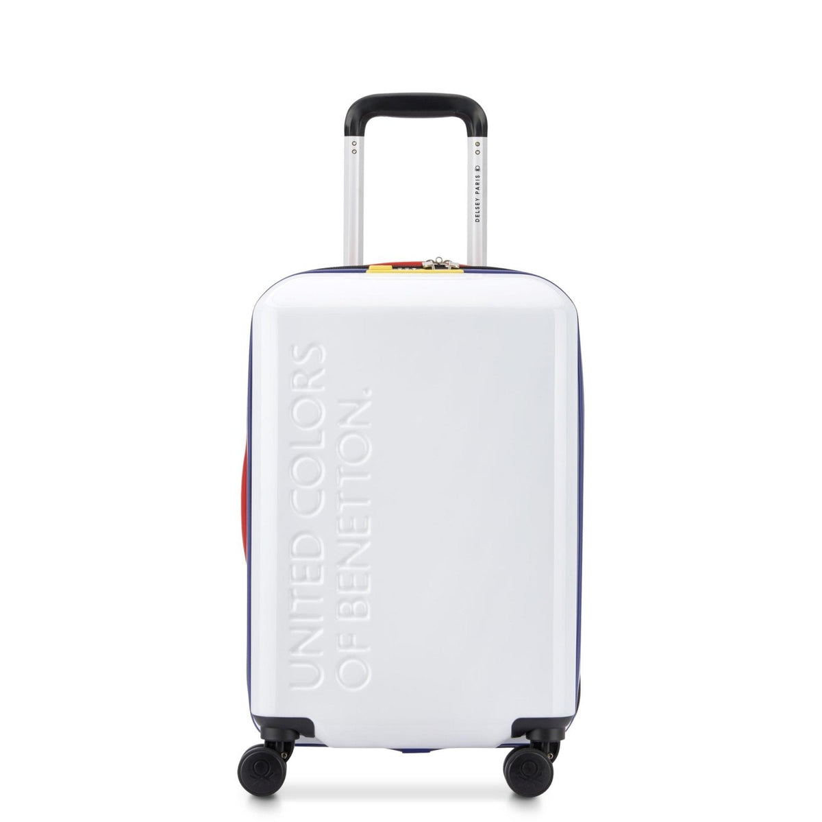 United Colors of Benetton United Hardside Luggage with Spinner Wheels, White, Carry-On 19 Inch