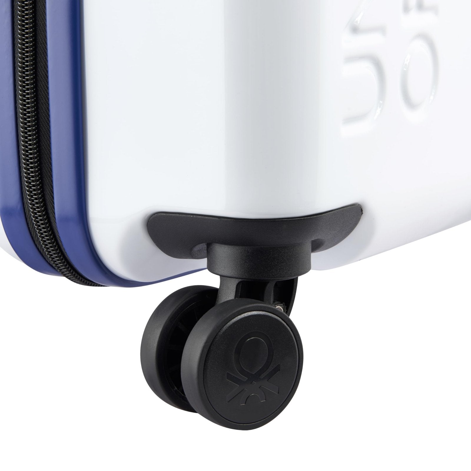 United Colors of Benetton United Hardside Luggage with Spinner Wheels, White, Carry - On 19 Inch