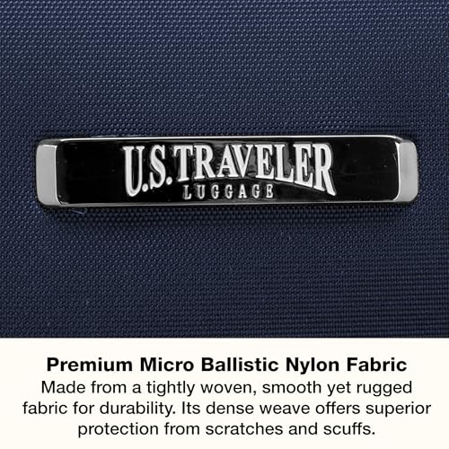 U.S. Traveler Anzio Softside Expandable Luggage with Spinner Wheels, Navy, 22 - Inch Carry - on