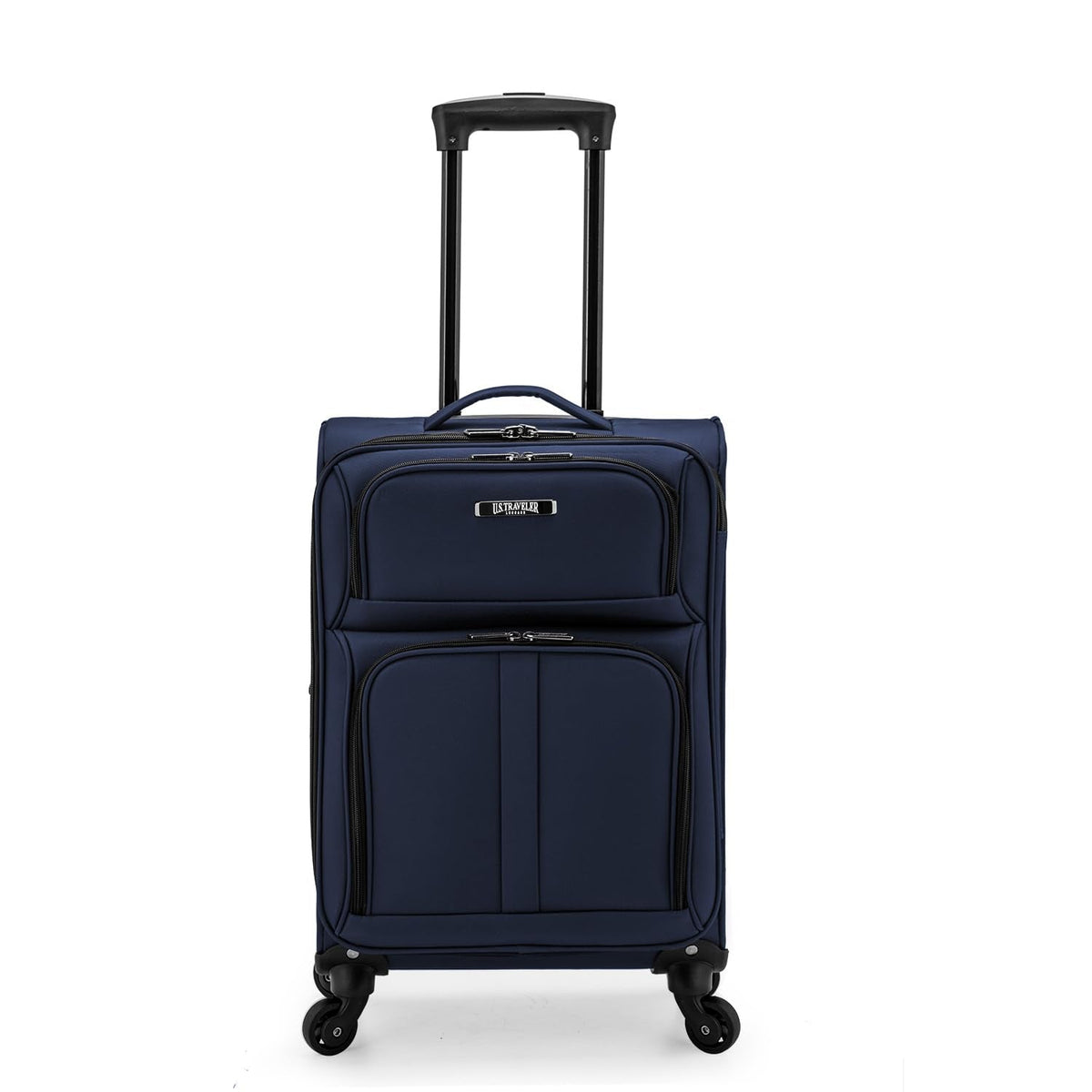 U.S. Traveler Anzio Softside Expandable Luggage with Spinner Wheels, Navy, 22-Inch Carry-on