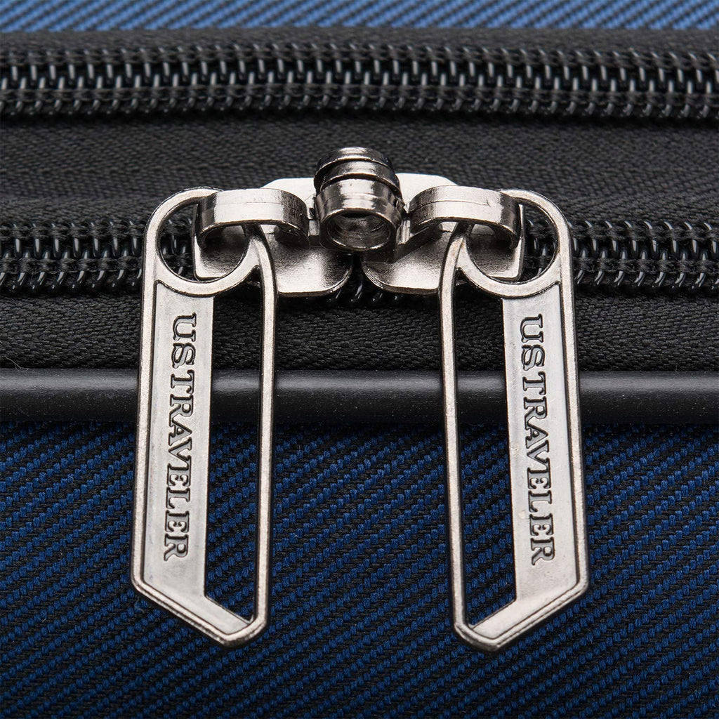 U.S. Traveler Aviron Bay Expandable Softside Luggage with Spinner Wheels, Navy, Large 31 - Inch