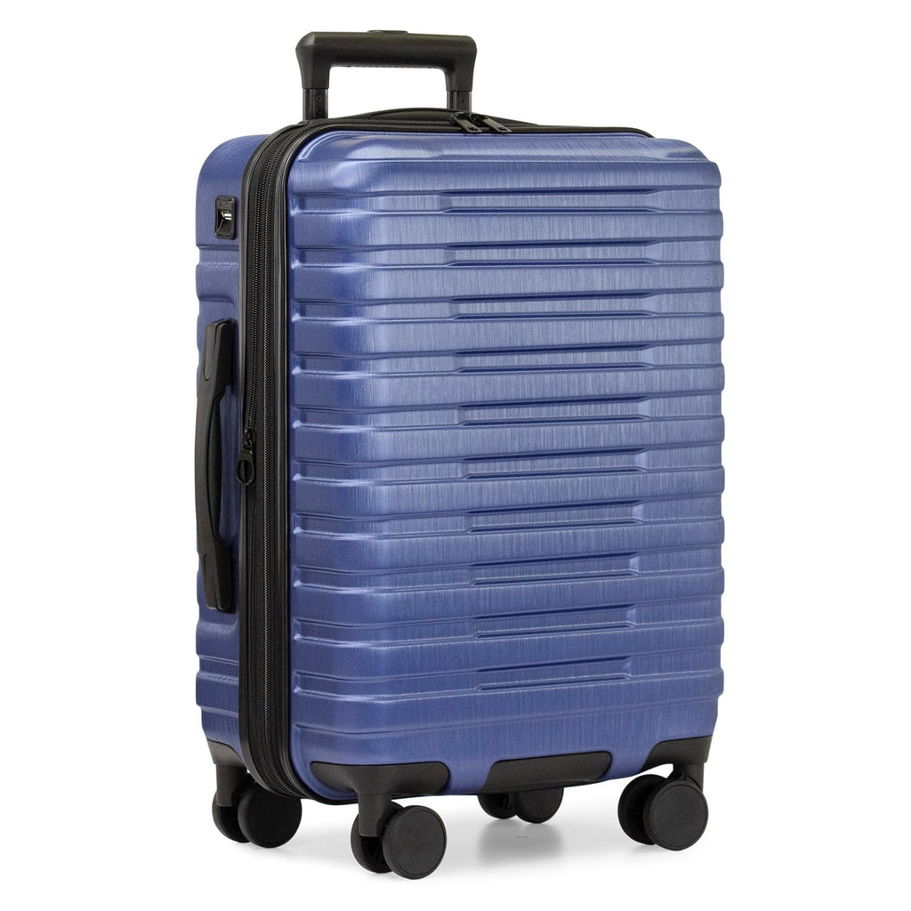 U.S. Traveler Boren Expandable Hardside Rugged Travel Luggage with 8 Spinner Wheels, Navy, Carry-on 22-Inch