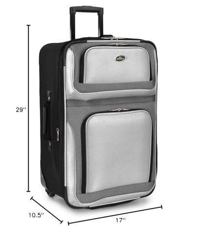 U.S. Traveler New Yorker Lightweight Expandable Rolling Luggage, Gray, 4 - Piece Set