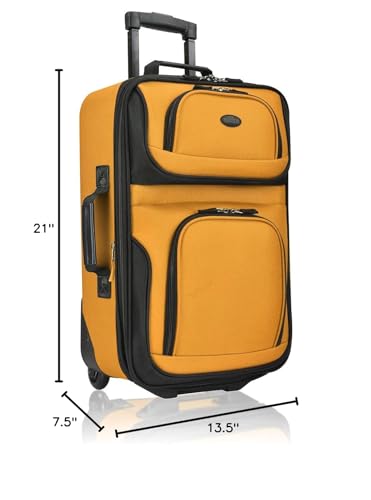 U.S. Traveler Rio Lightweight Softside Rolling Carry - on Suitcase, 2 - Wheel Single, Orange