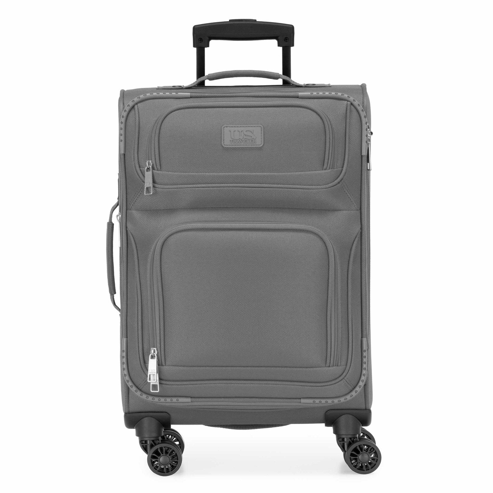 U.S. Traveler Rio Lightweight Softside Rolling Carry - on Suitcase, 4 - Wheel Set, Light Gray