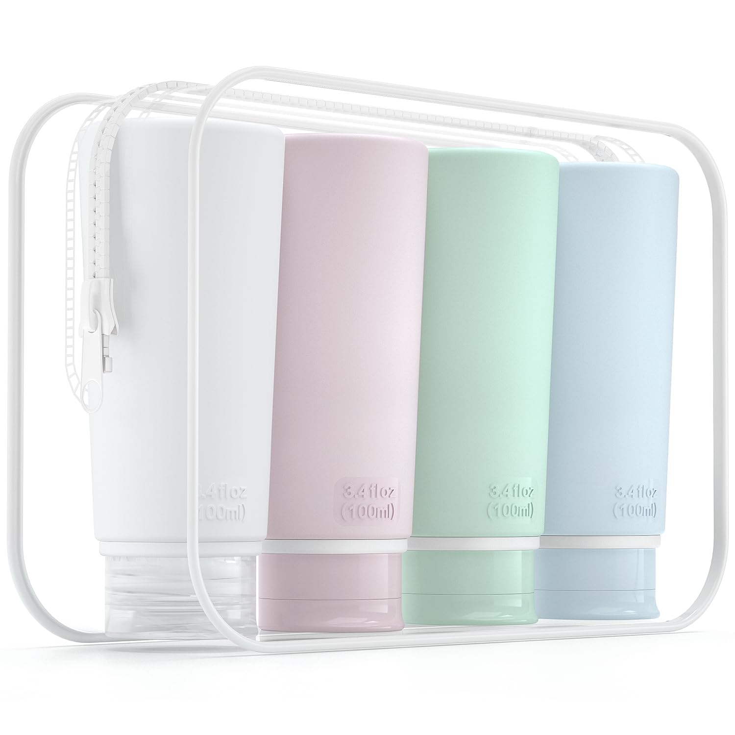 Valourgo Travel Bottles for Toiletries Tsa Approved Travel Size Containers BPA Free Leak Proof Travel Tubes Refillable Liquid Travel Accessories for Cosmetic Shampoo and Lotion Soap for travel, 4Pcs