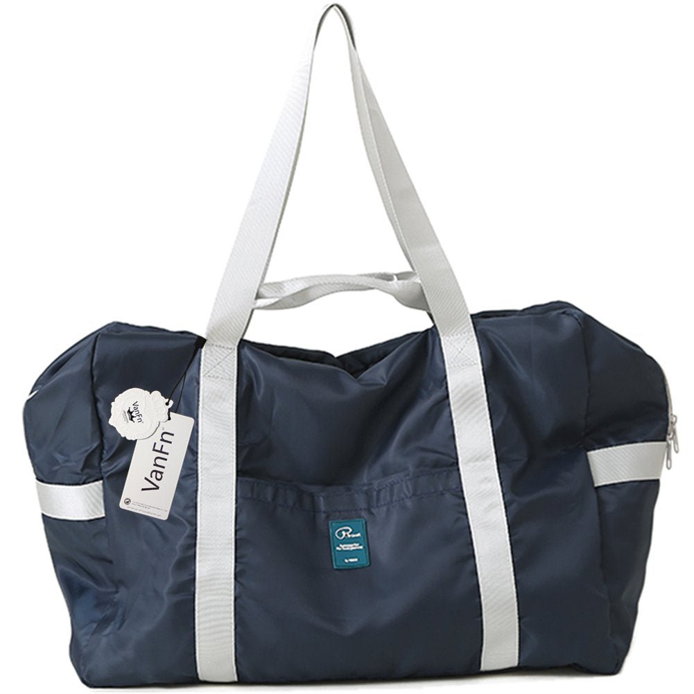 VanFn Foldable Travel Duffel Bag, Sports Duffels Gym Bag, Rainproof Nylon Totes, Sports Shoulder Handbag, Lightweight Duffle Bags For Women & Men, Outdoor Weekend Bag, P.Travel Series (Navy Blue)