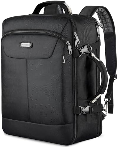 VECKUSON 30L Carry-On Backpack - TSA Approved for Flights, RFID Anti-Theft, Fits 17.3" Laptop, 19.7x13x6in, Heavy-Duty Weekender for Men/Women (Black)