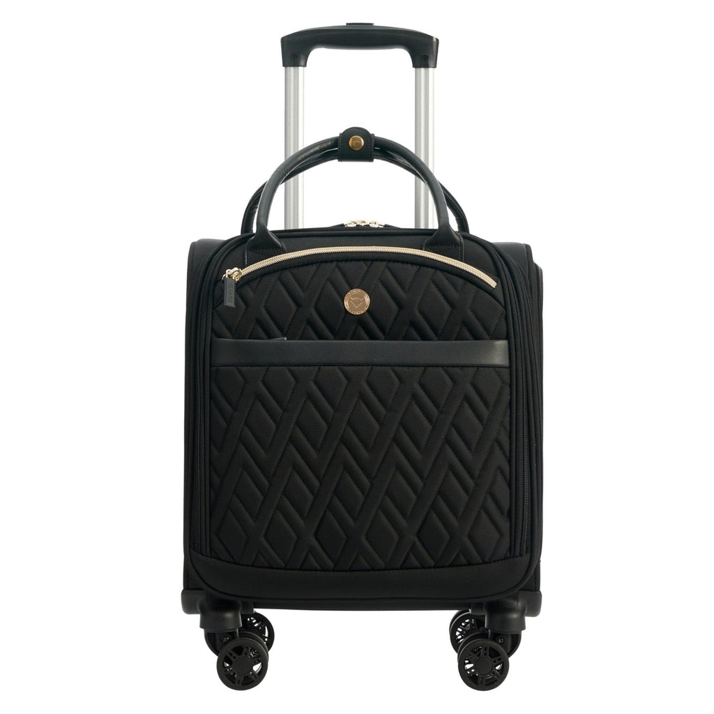 Verage 18x14x8in Spinner Underseat Carry-On Luggage -Airplane Personal Item Bag, USB A&C Charging Port, Padded Laptop Pocket & Wet/Dry Compartments for Women, Classic Black