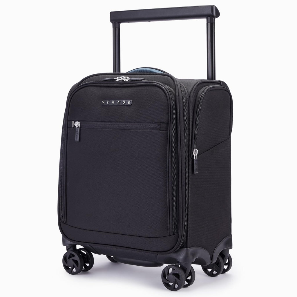 Verage Carry On Luggage with Wheels, 15 Inch Underseat Spinner Luggage Pro, Underseat Personal Item Travel Bag for Men and Women, Carry On Bags for Airplanes, Black