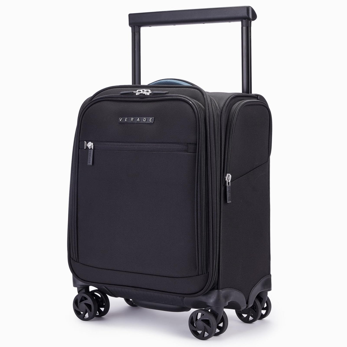 Verage Carry On Luggage with Wheels, 15 Inch Underseat Spinner Luggage Pro, Underseat Personal Item Travel Bag for Men and Women, Carry On Bags for Airplanes, Black
