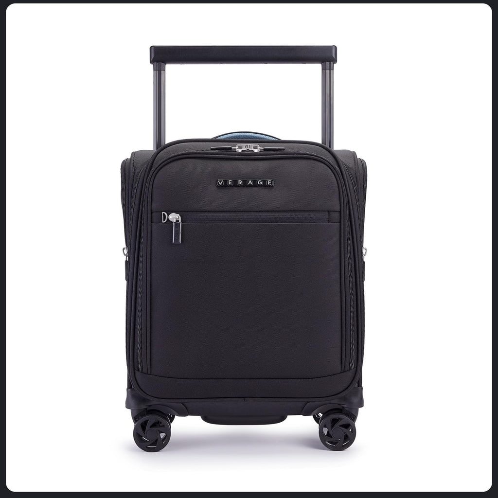 Verage Carry On Luggage with Wheels, 15 Inch Underseat Spinner Luggage Pro, Underseat Personal Item Travel Bag for Men and Women, Carry On Bags for Airplanes, Black