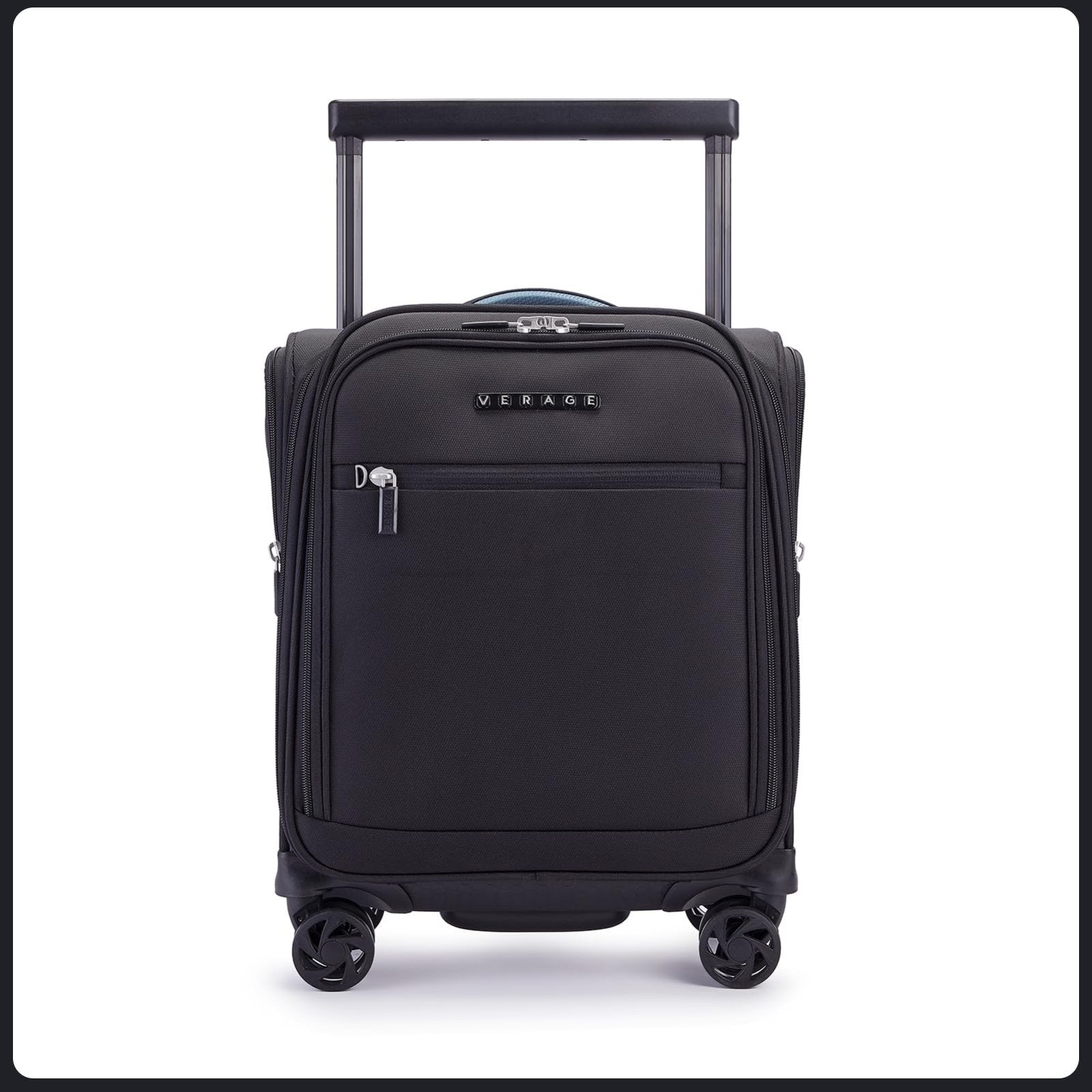 Verage Carry On Luggage with Wheels, 15 Inch Underseat Spinner Luggage Pro, Underseat Personal Item Travel Bag for Men and Women, Carry On Bags for Airplanes, Black