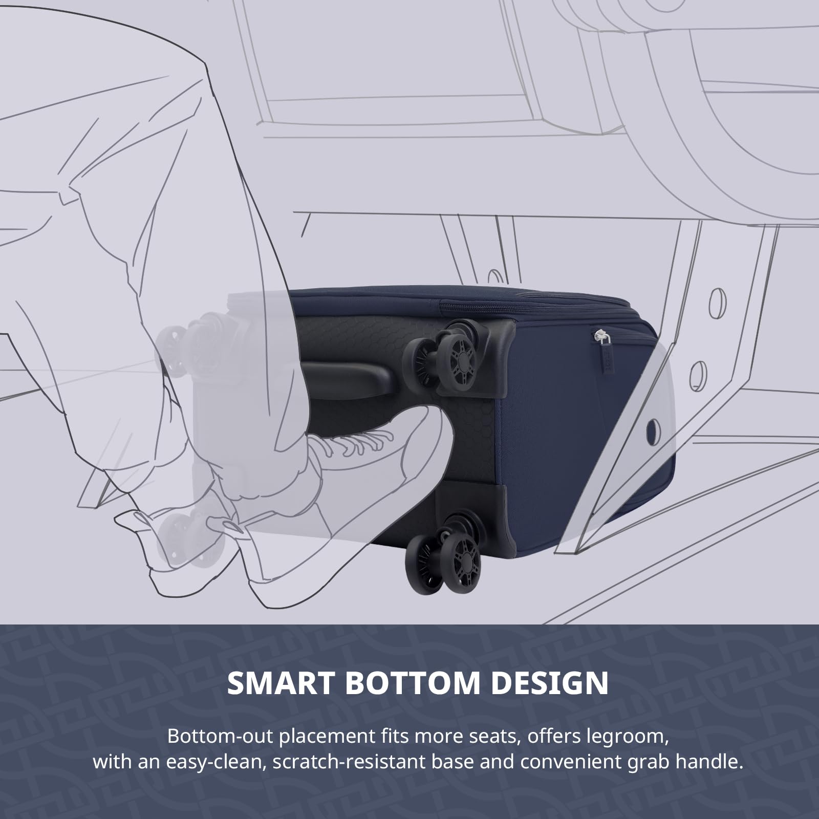 Verage Underseat Carry On Luggage with Wheels & USB Port,14 inch Wheeled Spinner Bag Carry - on Luggages for Airlines, Lightweight Suitcase Men Women, Pilots and Crew (14.5 - Inch Plus Underseat Pro)