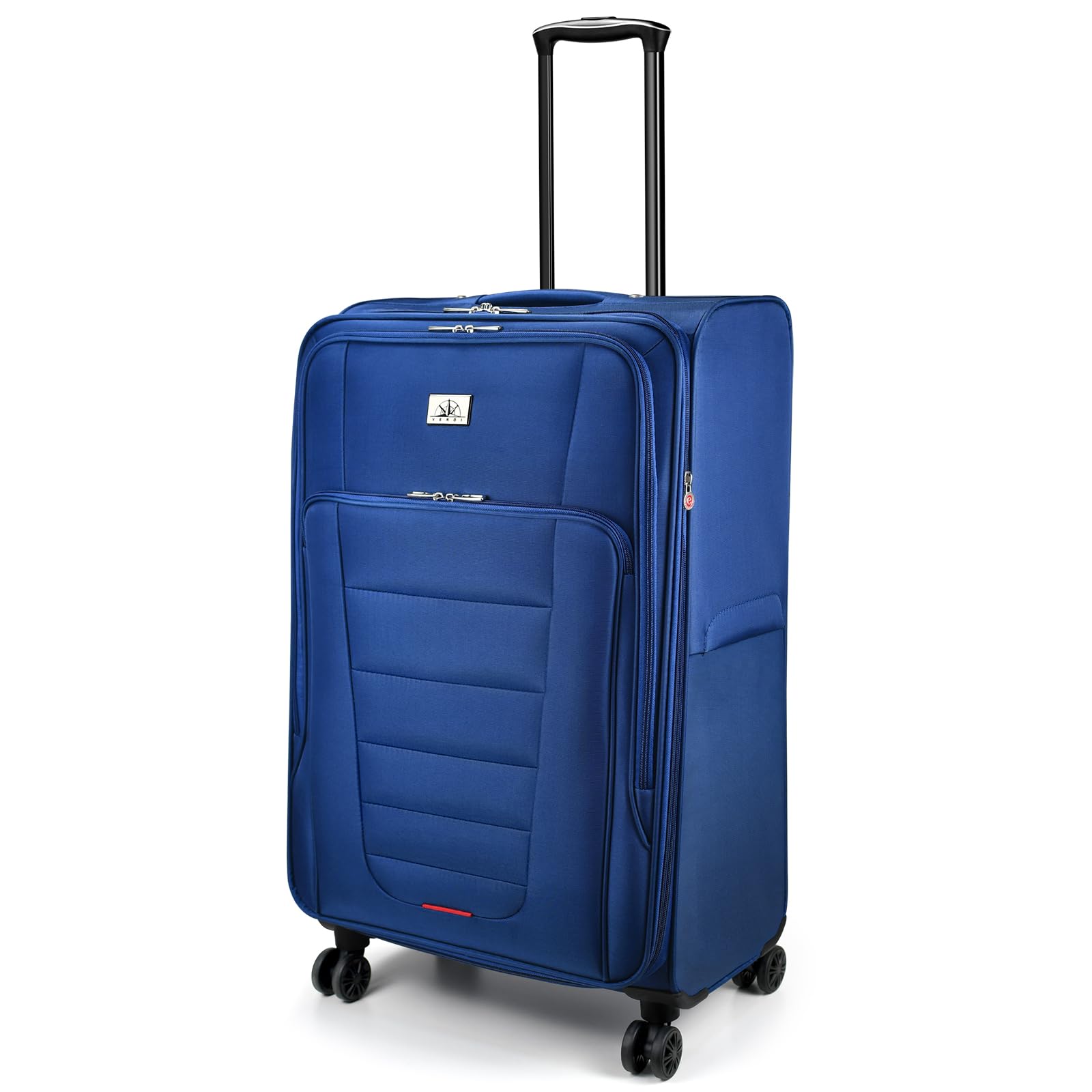 Verdi Softside Expandable 28 Inch Luggage with Spinner Wheels Lightweight Travel Suitcase (Navy, Checked-Large 28-Inch)