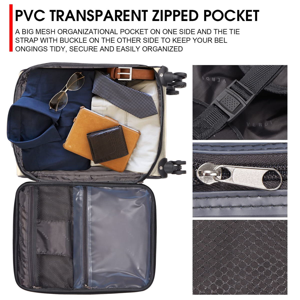 Verdi Travel Carry On Luggage with Spinner Wheels Softshell Lightweight Expandable 20 Inch Suitcase with USB Charging Port and 8 - wheel Spinners Carryon Bag