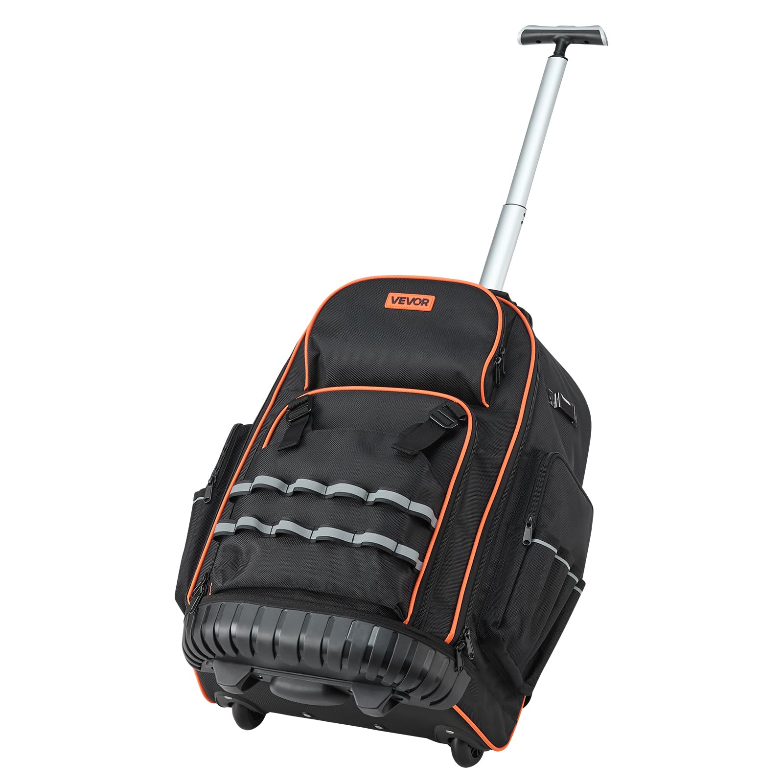 VEVOR Rolling Tool Backpack, 110 lbs Load Capacity, 72 Pockets Heavy Duty Roller Tool Bag on Wheels, Adjustable Telescoping Handle & Stable Base, Toolbag Organizers for Construction, Mechanic