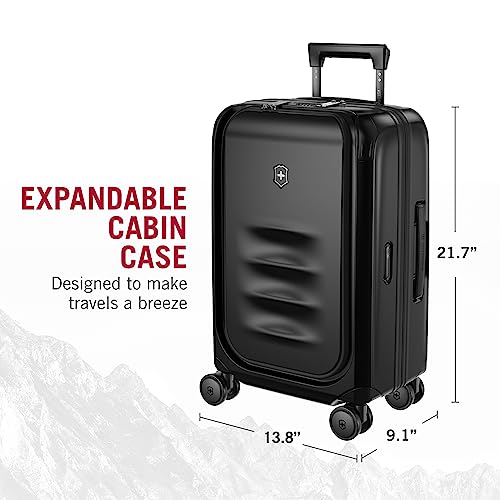 Victorinox Spectra 3.0 Frequent Flyer Carry-On - Modern Hardside Carry-On Luggage - Rolling Suitcase with Spinner Wheels - Holds Travel Accessories - 37 Liters, Black