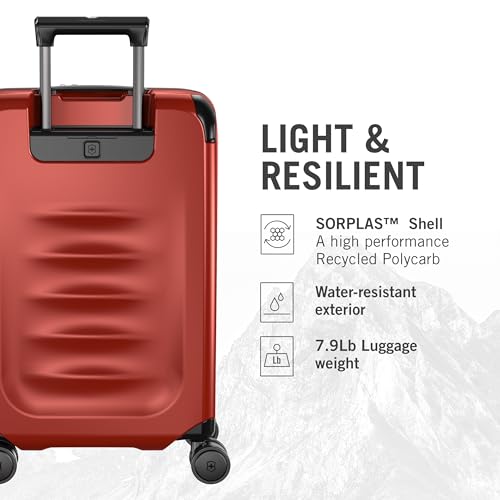 Victorinox Spectra 3.0 Frequent Flyer Plus Carry-On - Modern Hardside Carry-On Luggage - Rolling Suitcase with Spinner Wheels - Holds Travel Accessories - 45 Liters, Red