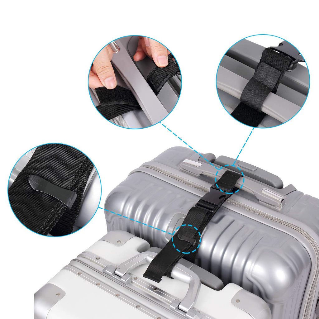 Vigorport Luggage Connector, Straps for Suitcase, Add A Bag Adjustable Attachment Accessories 1.25" Endless for Connect Your 3 Luggage Together - 2 Pack