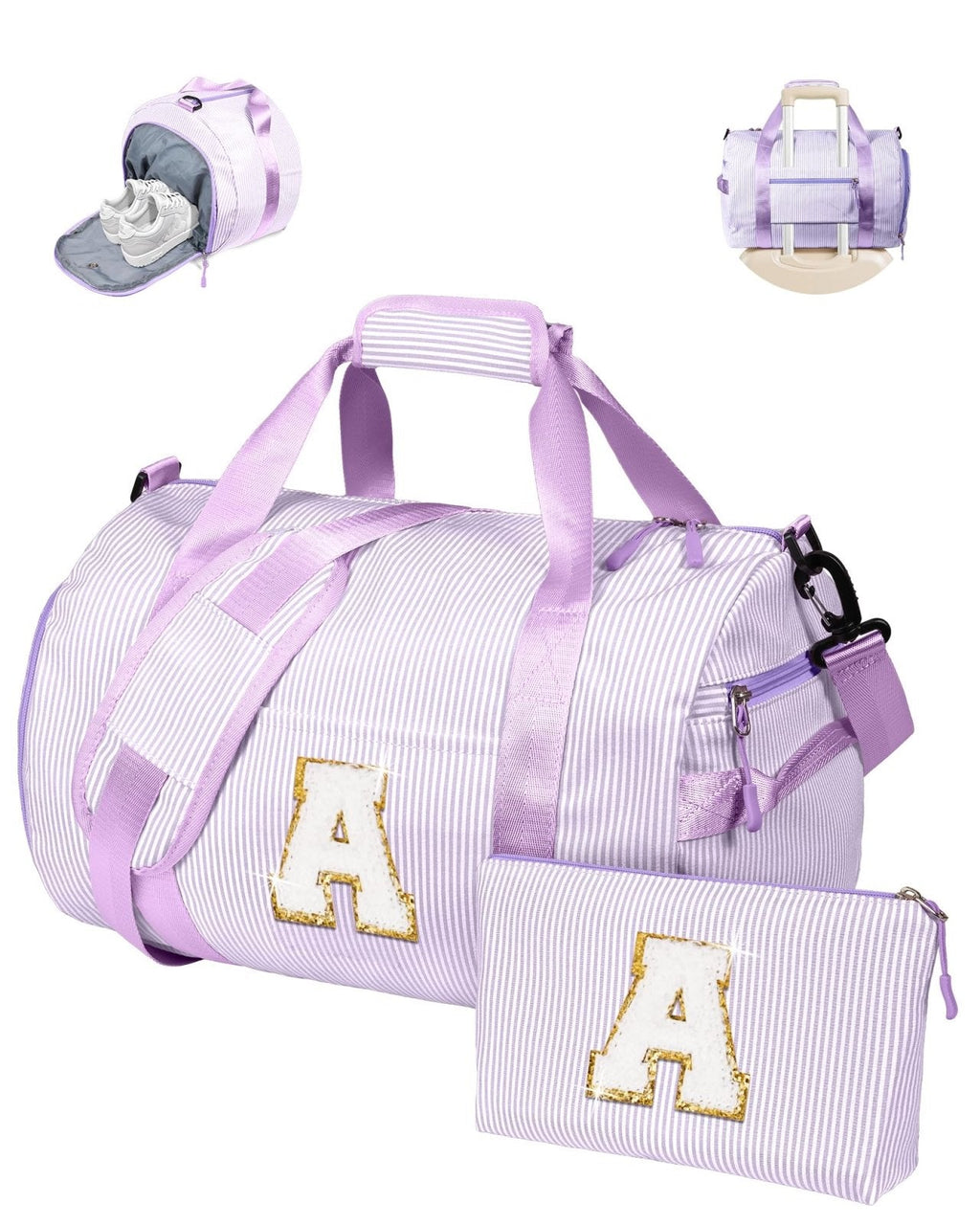 Vogewood Gift for 9 Years Old Girl, Girls Travel Duffle Bag, Gifts for Teenager, Dance Bag for Girls, Personalized Kids Overnight Bags with Shoe Compartment, Teen Girl Gifts Trendy Stuff (Letter A)