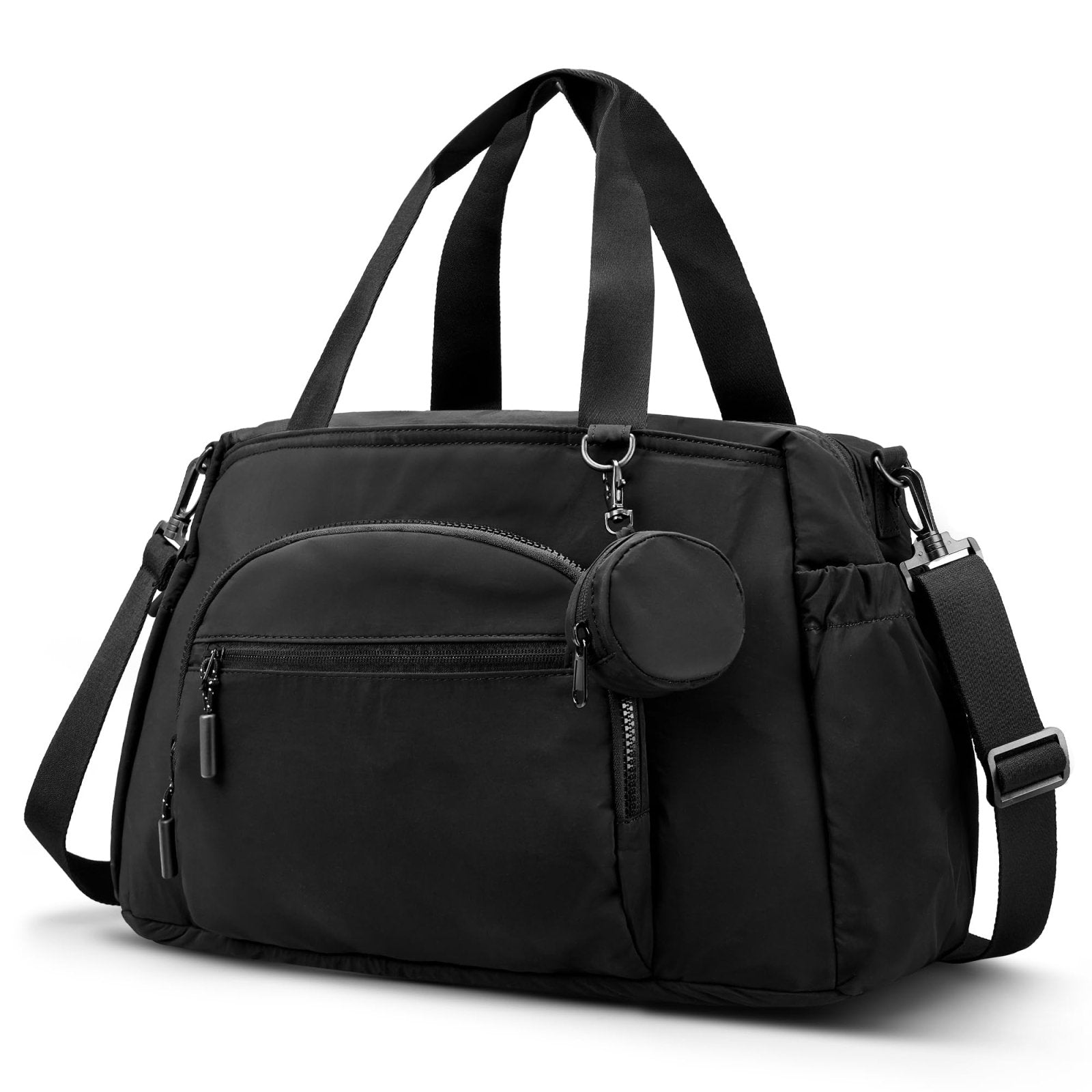 VONAL Travel Tote Bag, Large Diaper Bags 24L Waterproof Hospital Bag for Labor Delivery, Travel Diaper Tote with Changing Pad, Baby Bag with Pacifier Case,Black